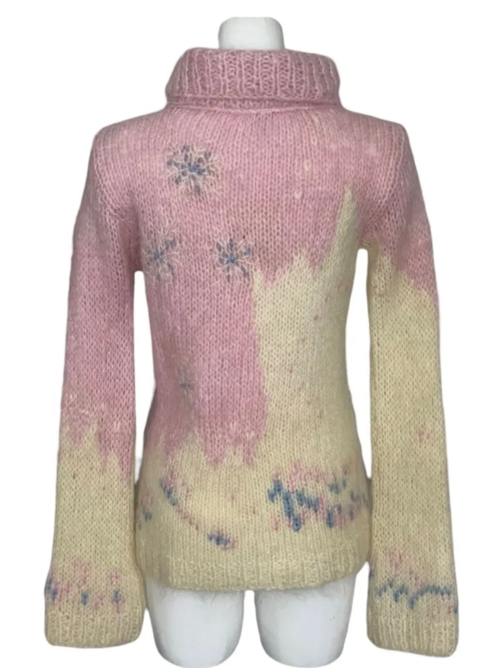 Free People Vintage Turtleneck Snowflake Sweater S Mohair NEW